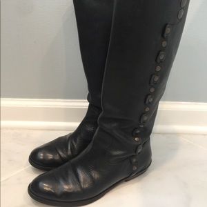 Nine West black leather riding boots